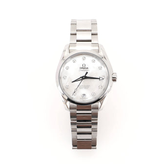 Omega Seamaster Aqua Terra 150M Co-Axial Master Chronometer Automatic Watch Watch Stainless Steel with Diamond Markers and Mother of Pearl 38