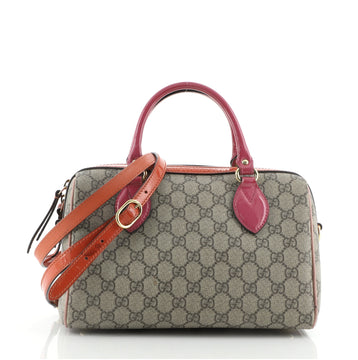Gucci Convertible Boston Bag GG Coated Canvas with Patent Small