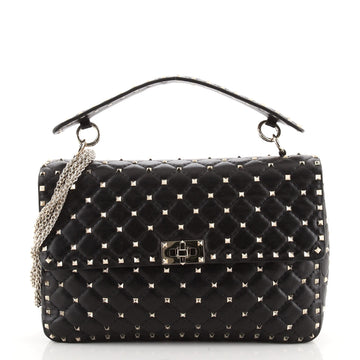 Valentino Rockstud Spike Flap Bag Quilted Leather Large