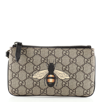 Gucci Wristlet Zip Pouch Printed GG Coated Canvas Mini