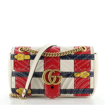 Gucci GG Marmont Flap Bag Trompe L'Oeil Matelasse Leather Small