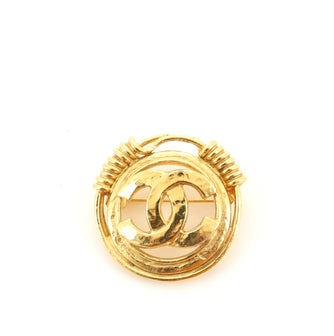 Chanel CC Round Brooch Metal