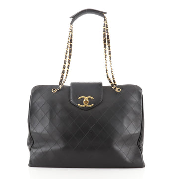 Chanel Vintage Supermodel Weekender Bag Quilted Leather Large