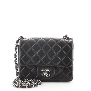 Chanel Square Classic Single Flap Bag Quilted Lambskin Mini