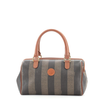 Fendi Vintage Pequin Convertible Boston Bag Coated Canvas Medium