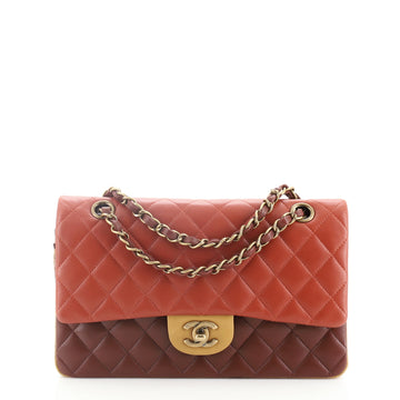 Chanel Tricolor Classic Double Flap Bag Quilted Lambskin Medium