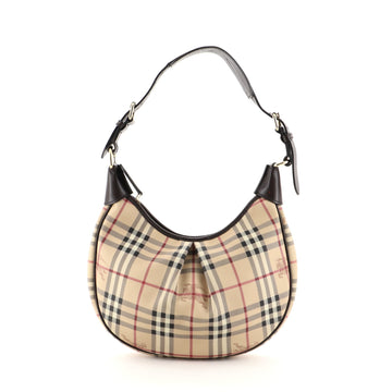 Burberry Rydal Hobo Haymarket Coated Canvas Medium