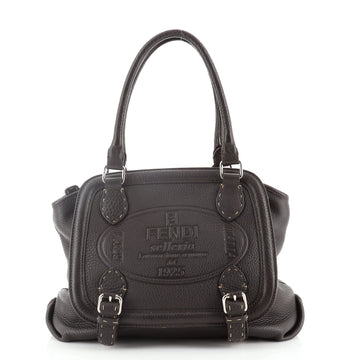 Fendi Selleria Villa Borghese Satchel Embossed Leather Medium