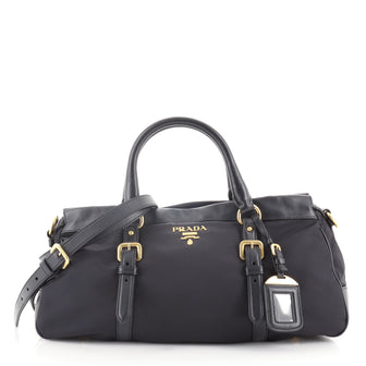 Prada Convertible Belted Satchel Tessuto with Leather Large