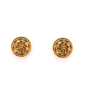Chanel Vintage Round CC Clip-On Earrings Metal