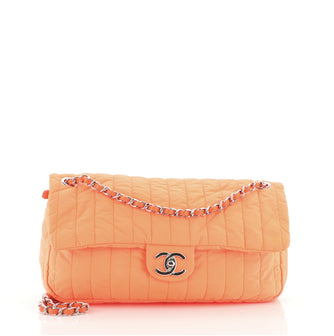 Chanel Soft Shell Flap Bag Vertical Quilted Nylon Jumbo