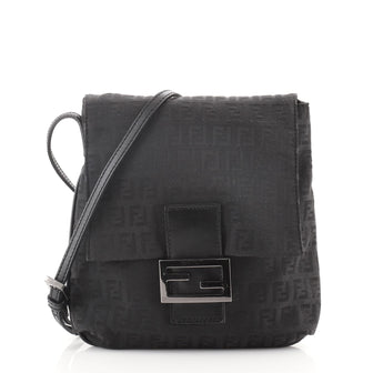Fendi Vintage Flap Crossbody Bag Zucchino Canvas Small