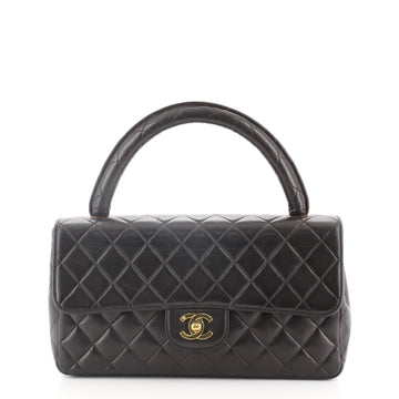 Chanel Vintage Twin Top Handle Flap Bag Quilted Lambskin Medium