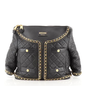 Moschino Jacket Shoulder Bag Quilted Leather
