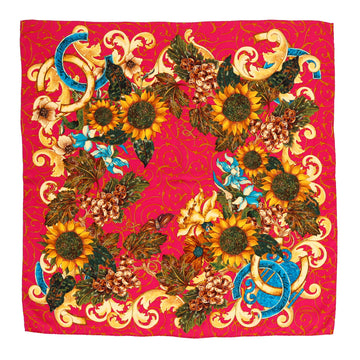 Chanel Sunflower Scarf Printed Silk