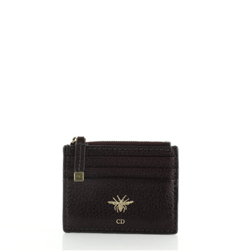 Christian Dior D-Bee Zip Card Holder Leather