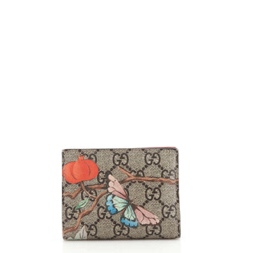 Gucci Flap Card Case Tian Print GG Coated Canvas
