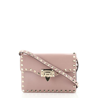 Valentino Rockstud Flip Lock Flap Bag Leather Small
