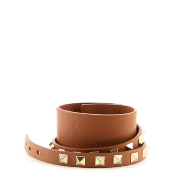 Valentino Rockstud Double Wrap Bracelet Leather