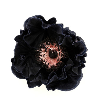 Chanel Camellia Poppy Brooch Fabric