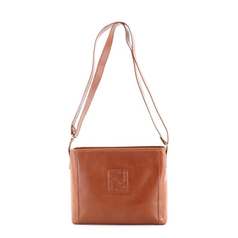 Fendi Vintage FF Zip Messenger Leather Small