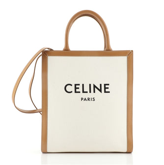 Celine Vertical Cabas Tote Canvas with Leather Small