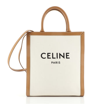 Celine Vertical Cabas Tote Canvas with Leather Small