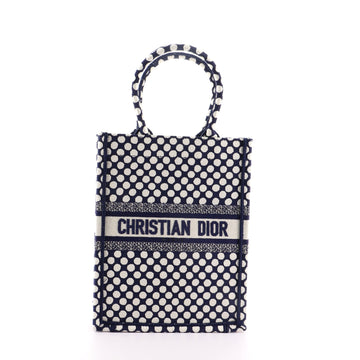 Christian Dior Dioramour Book Tote Polka Dot Canvas Vertical