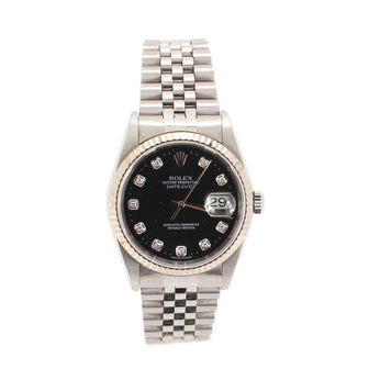 Oyster Perpetual Datejust Automatic Watch Stainless Steel and White Gold with Diamond Markers 36