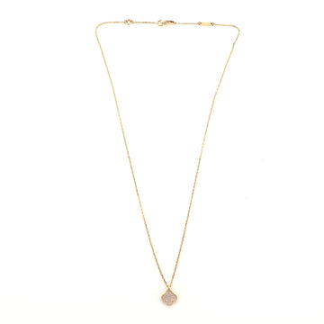 Van Cleef & Arpels Sweet Alhambra Mother of Pearl Necklace 18K Yellow Gold