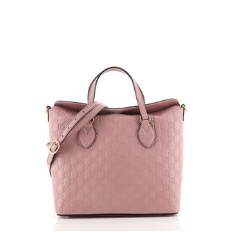Gucci Signature Fold Over Tote Guccissima Leather Medium