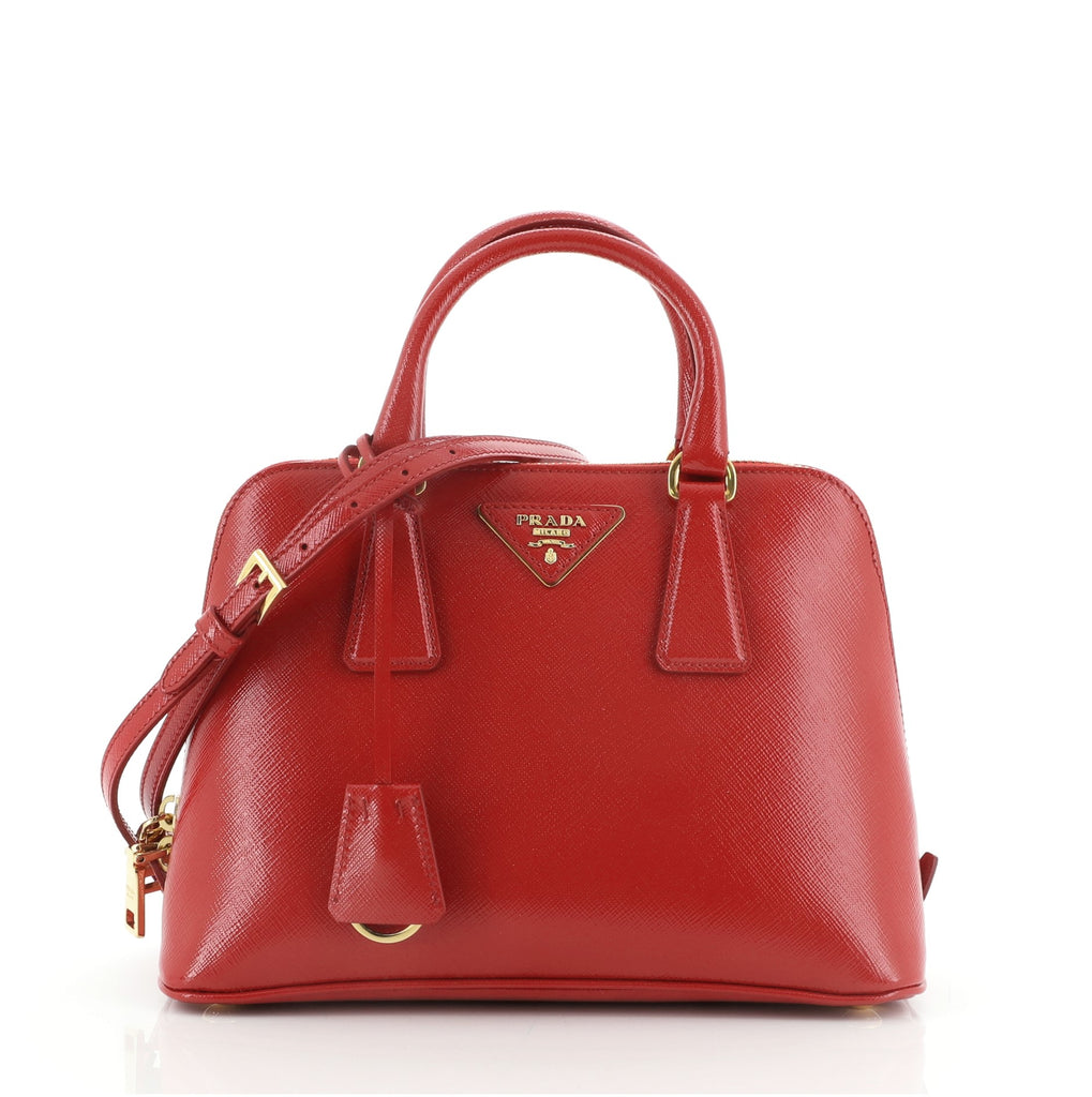 Prada Promenade Bag Vernice Saffiano Leather Small Red 6610244