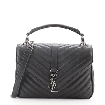 Saint Laurent Classic Monogram College Bag Matelasse Chevron Leather Medium