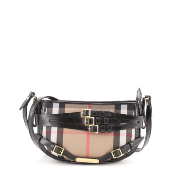Burberry Bridle Langford Crossbody Bag House Check Canvas and Leather Small
