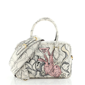 Prada Convertible Bauletto Bag Printed Glace Calf Small