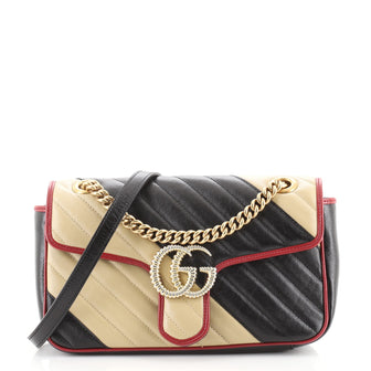 Gucci GG Marmont Flap Bag Diagonal Quilted Leather Small