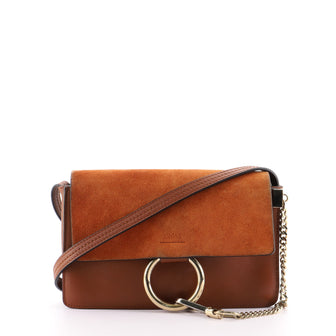 Chloe Faye Shoulder Bag Leather and Suede Small