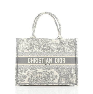 Christian Dior Book Tote Embroidered Canvas Small