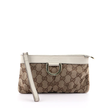 Gucci D Ring Wristlet Pouch GG Canvas Small