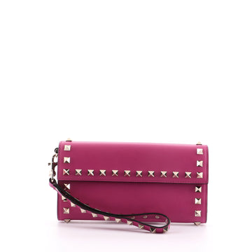 Valentino Rockstud Wristlet Wallet Leather Small