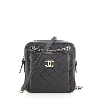 Chanel Square Front Pocket Camera Bag Quilted Lambskin