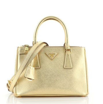 Prada Double Zip Lux Tote Saffiano Leather Mini