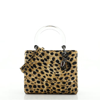 Christian Dior Vintage Lady Dior Bag Printed Canvas Medium