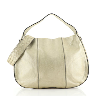 Bottega Veneta Convertible Hobo Leather with Intrecciato Detail Medium