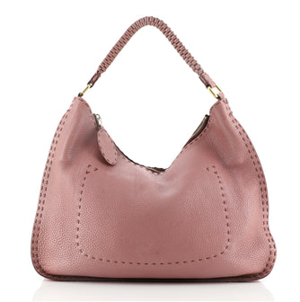 Fendi Selleria Hobo Grainy Leather Large