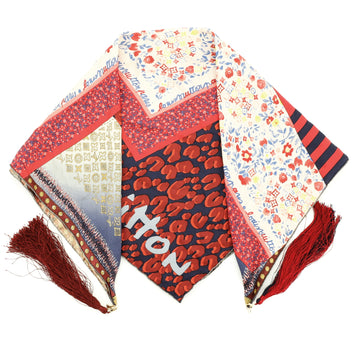 Louis Vuitton Tassel Scarf Printed Silk