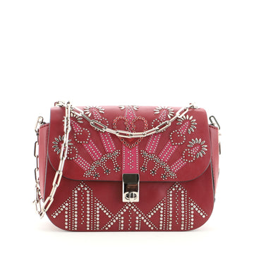 Valentino Love Blade Shoulder Bag Embroidered Leather Small