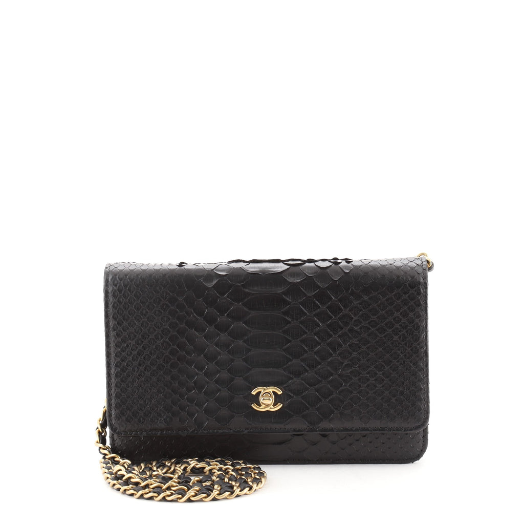 Chanel Wallet on Chain Python Black 664021