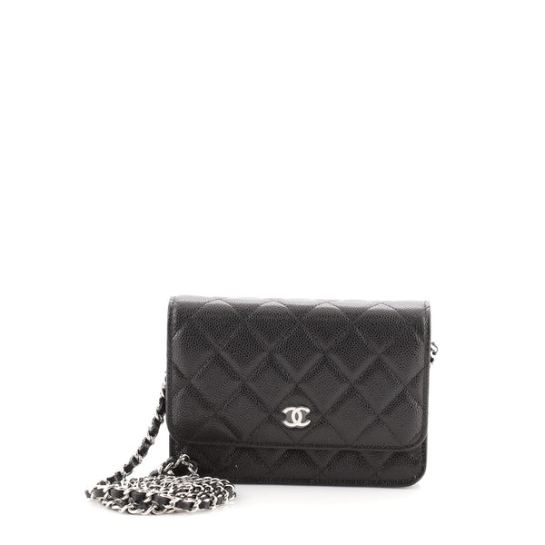 AUTHENTIC CHANEL BLACK Caviar Leather CC Logo Mini Bag Wallet $395.00 -  PicClick