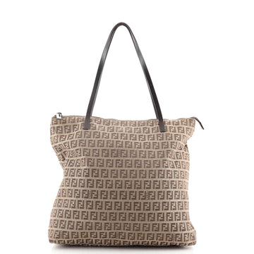 Fendi Vintage Zip Tote Zucchino Canvas Tall